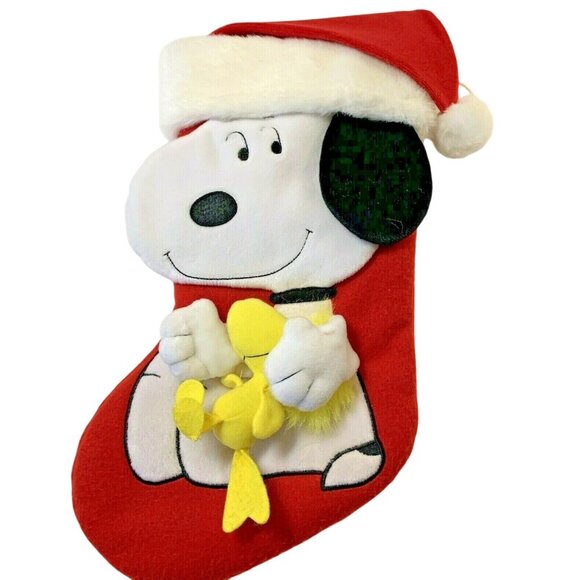 Hallmark Peanuts Snoopy & Woodstock Christmas Stocking - Picture 1 of 12
